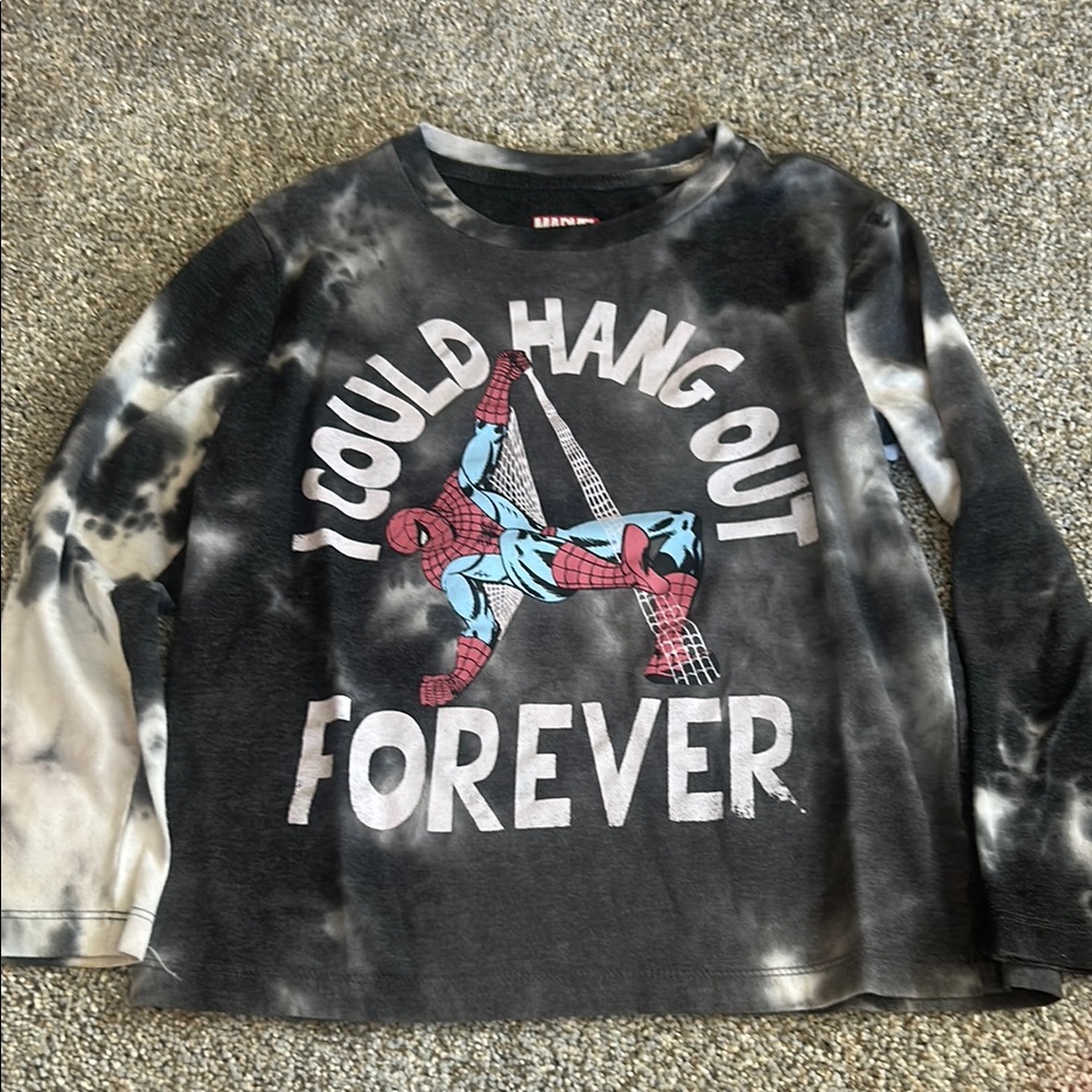 Marvel Kids Black Tie-Dye Spider-Man Shirt